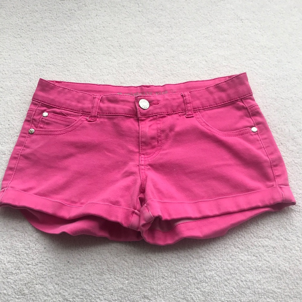 Pink jean shorts